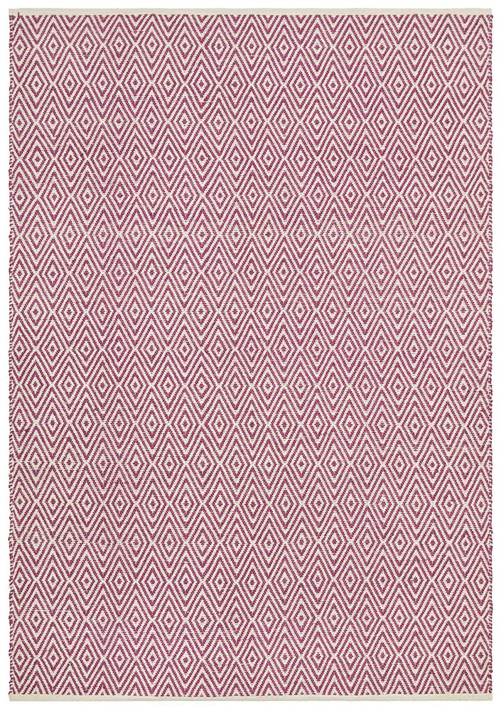 Abode Diamond Design Pink Rug