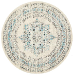 Century 922 White Round Rug