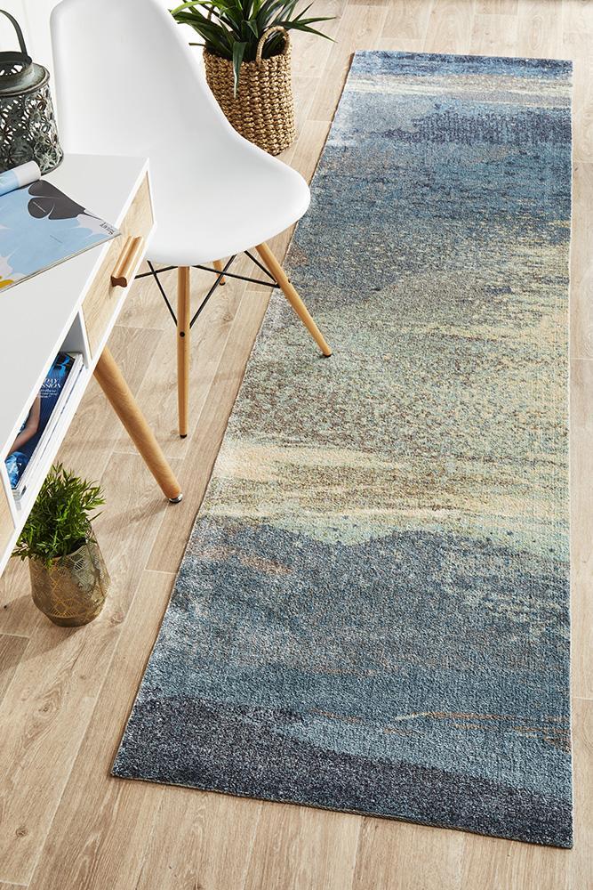 City Monet Stunning Blue Runner Rug