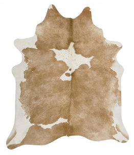 Exquisite Natural Cow Hide Beige White