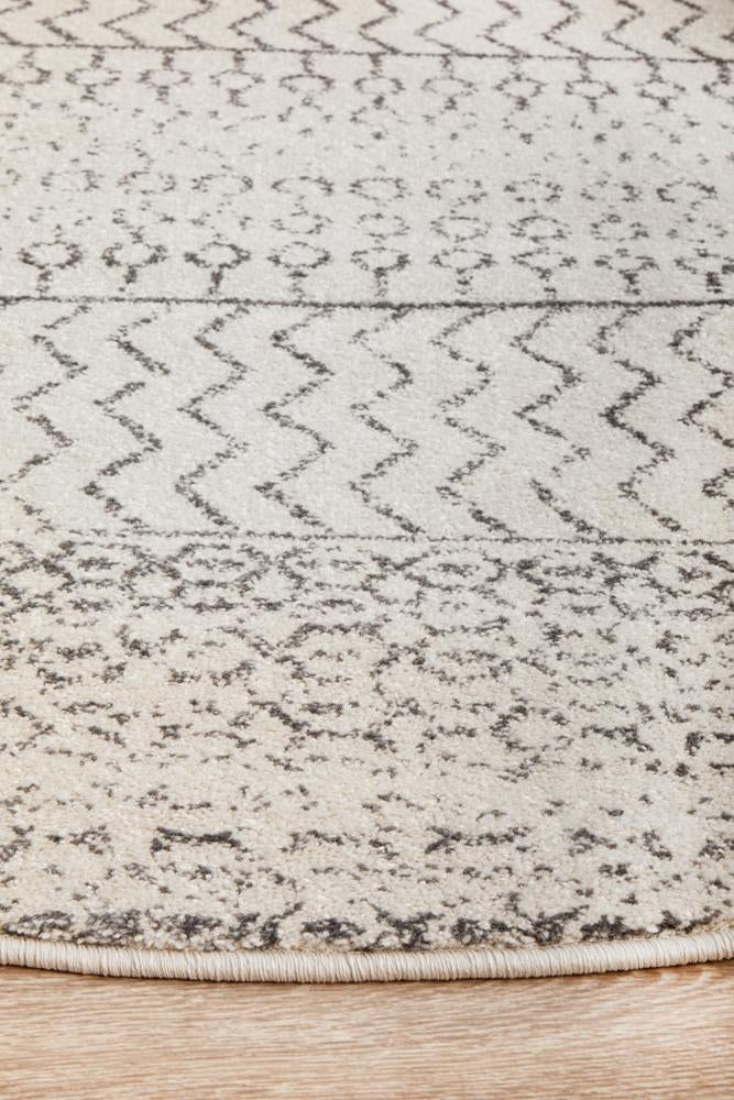 Chrome Harper Silver Round Rug