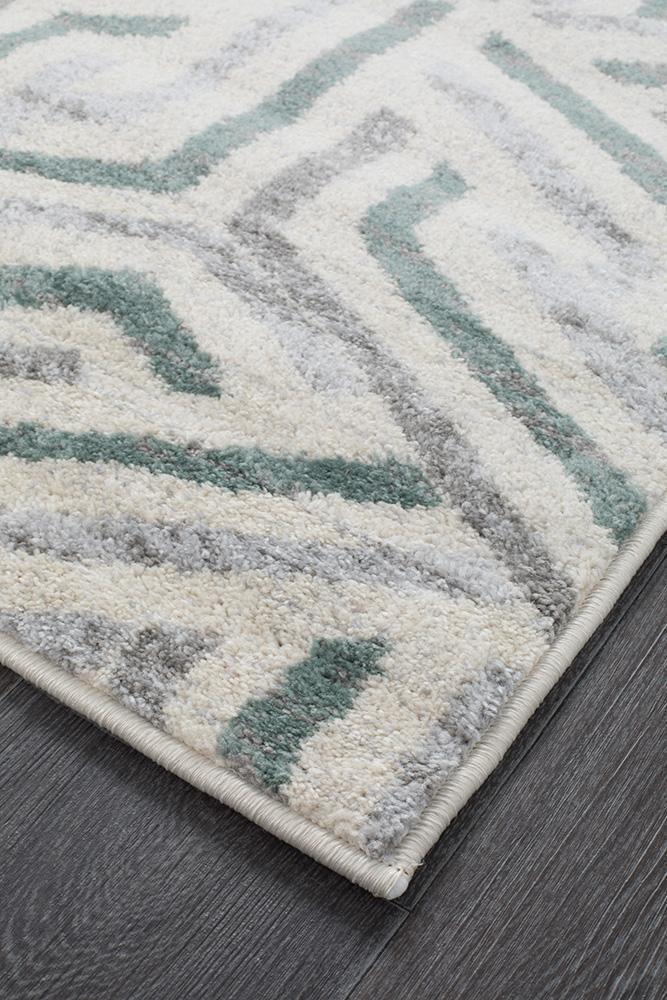 Dimensions Divinity Link Teal Modern Runner Rug