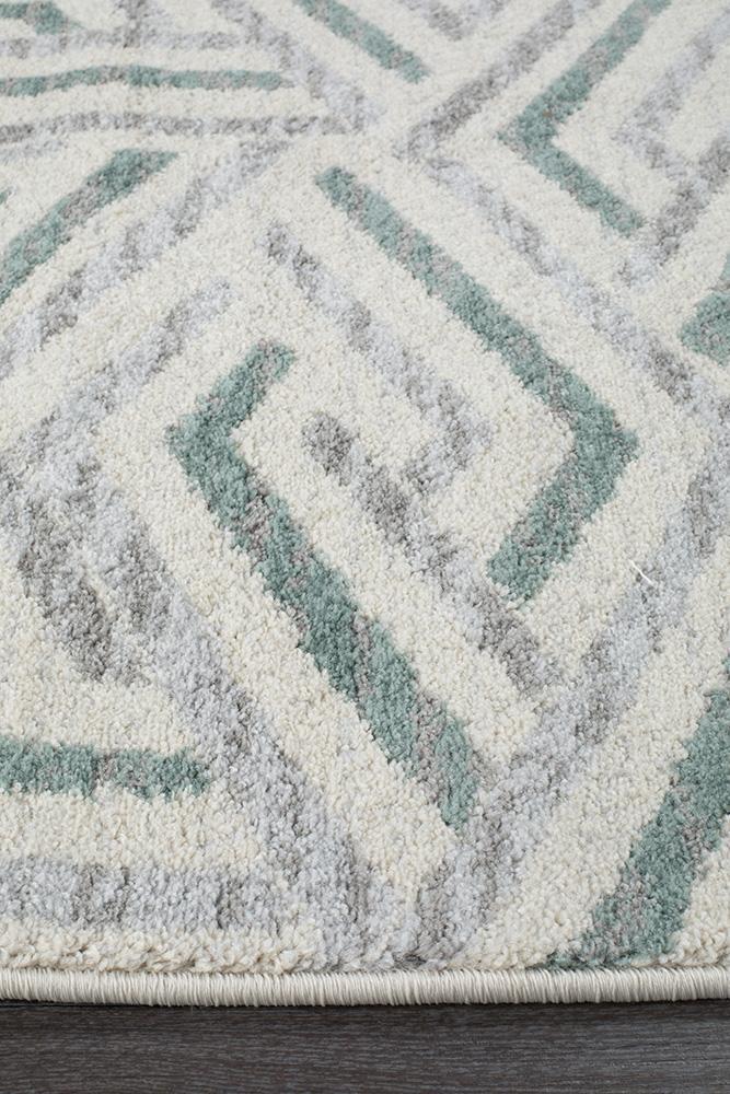 Dimensions Divinity Link Teal Modern Runner Rug