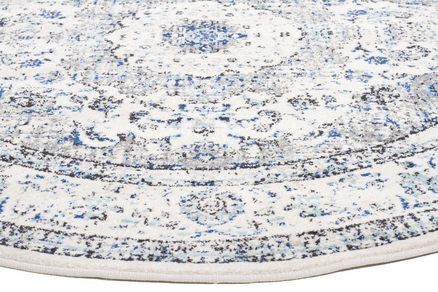 Evoke Mist White Transitional Round Rug