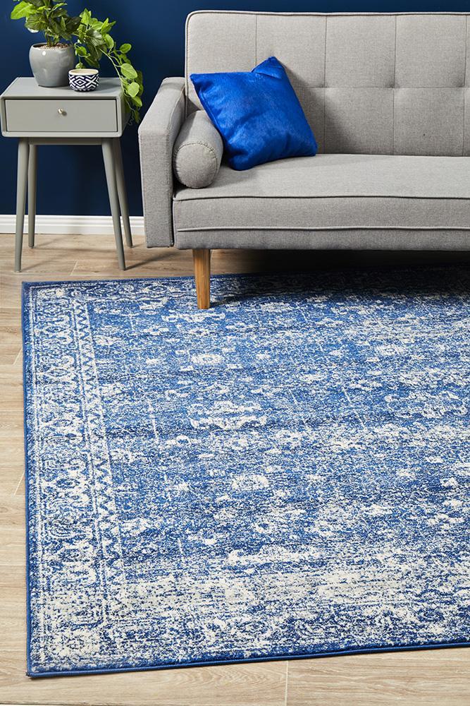 Evoke Oasis Navy Transitional Rug