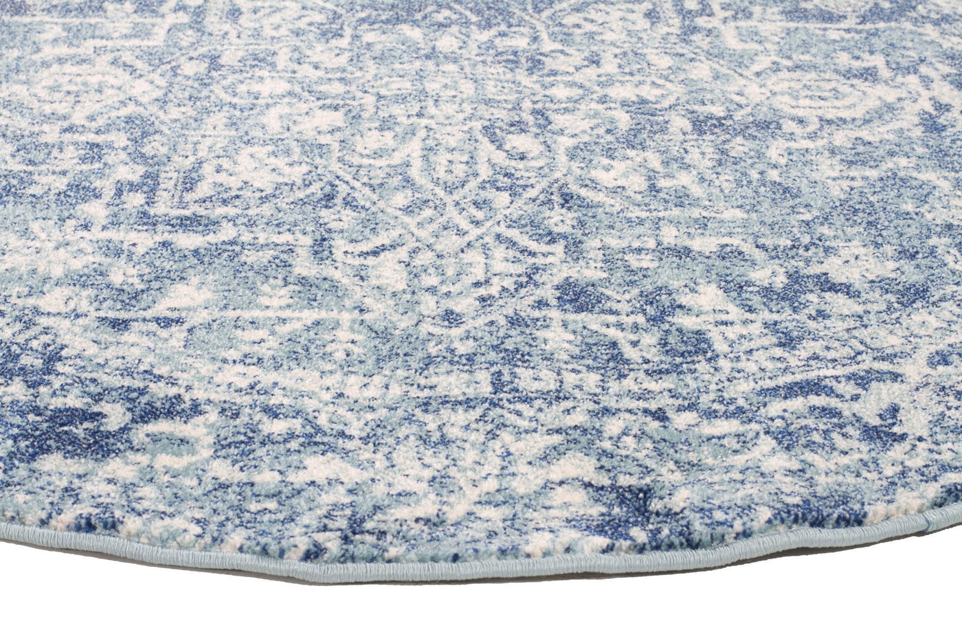 Evoke Muse Blue Transitional Round Rug