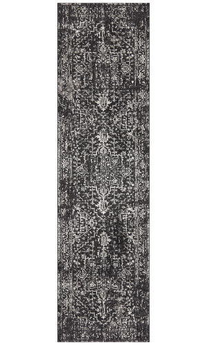 Evoke Scape Charcoal Transitional Runner Rug