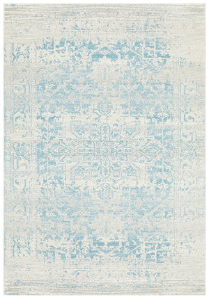 Evoke Glacier White Blue Transitional Rug