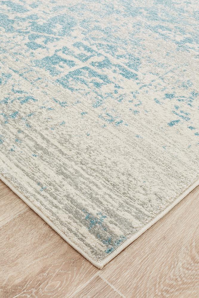 Evoke Glacier White Blue Transitional Rug