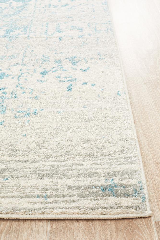 Evoke Glacier White Blue Transitional Rug
