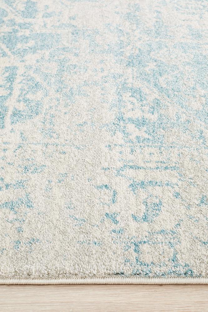 Evoke Glacier White Blue Transitional Rug