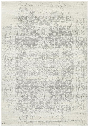Evoke Dream White Silver Transitional Rug