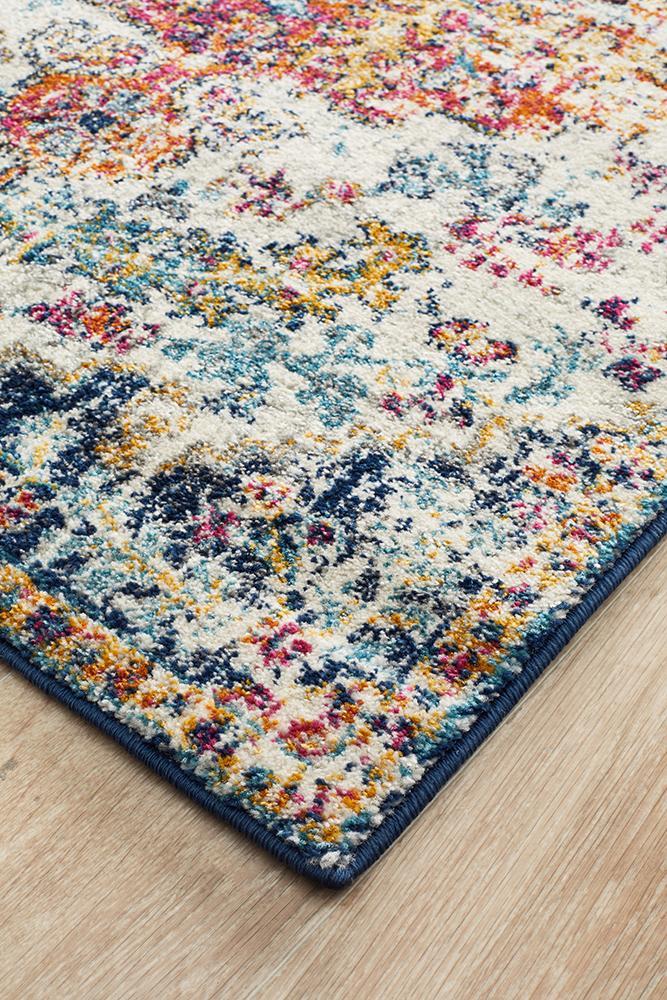 Evoke Carnival White Transitional Runner Rug
