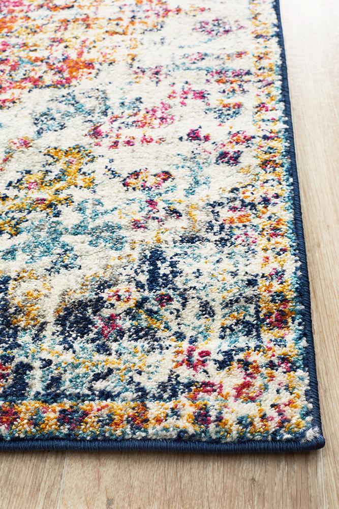 Evoke Carnival White Transitional Runner Rug