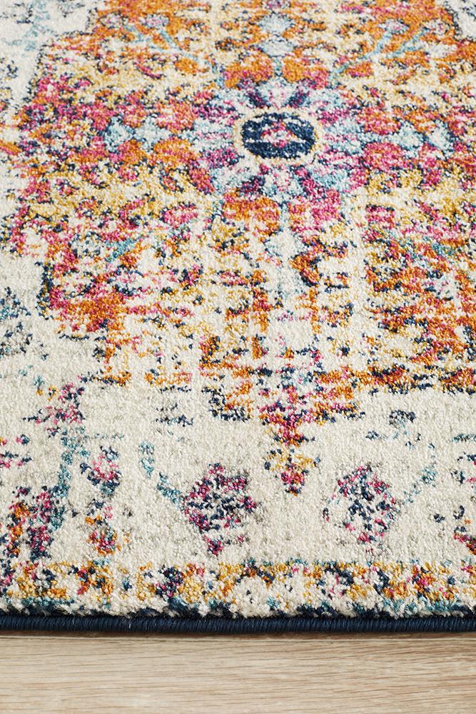Evoke Carnival White Transitional Runner Rug