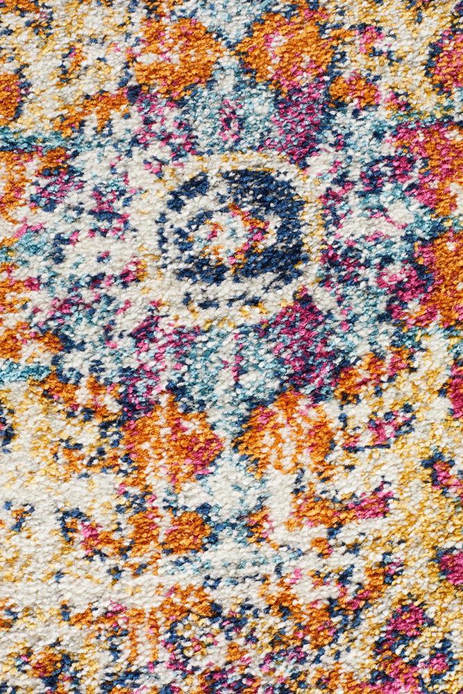 Evoke Carnival White Transitional Runner Rug