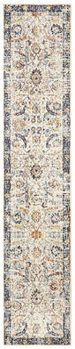 Evoke Peacock Ivory Transitional Runner Rug