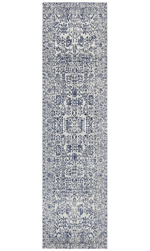 Evoke Frost Blue Transitional Runner Rug