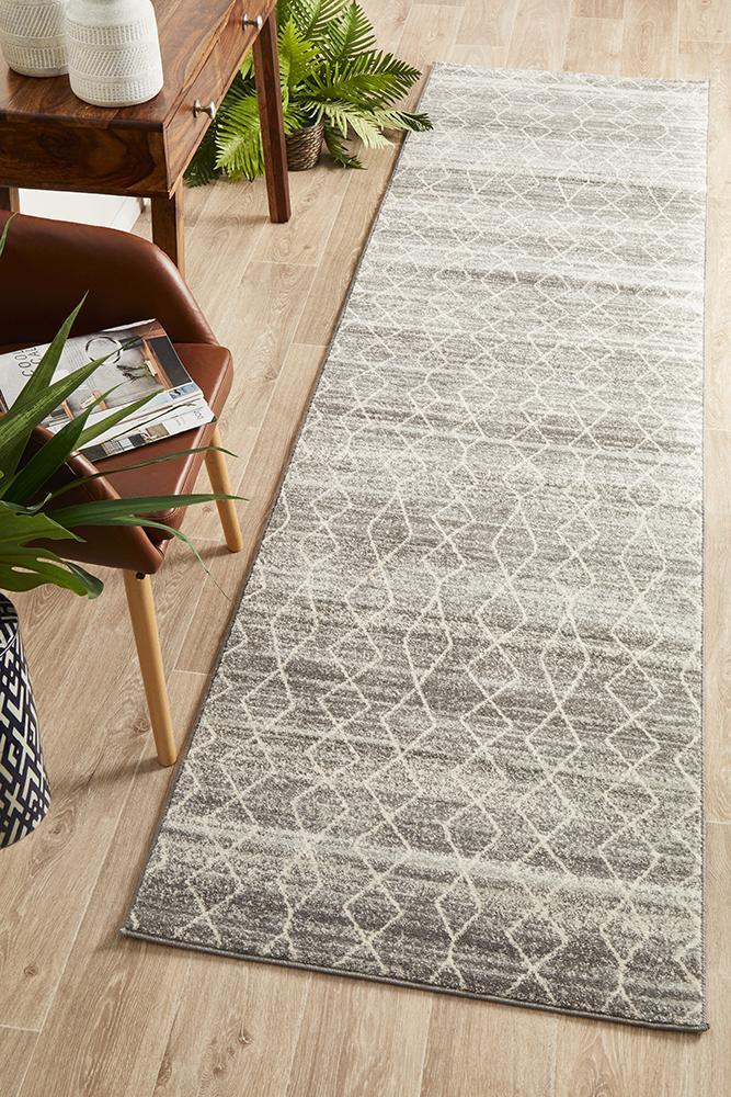 Evoke Remy Silver Transitional Runner Rug