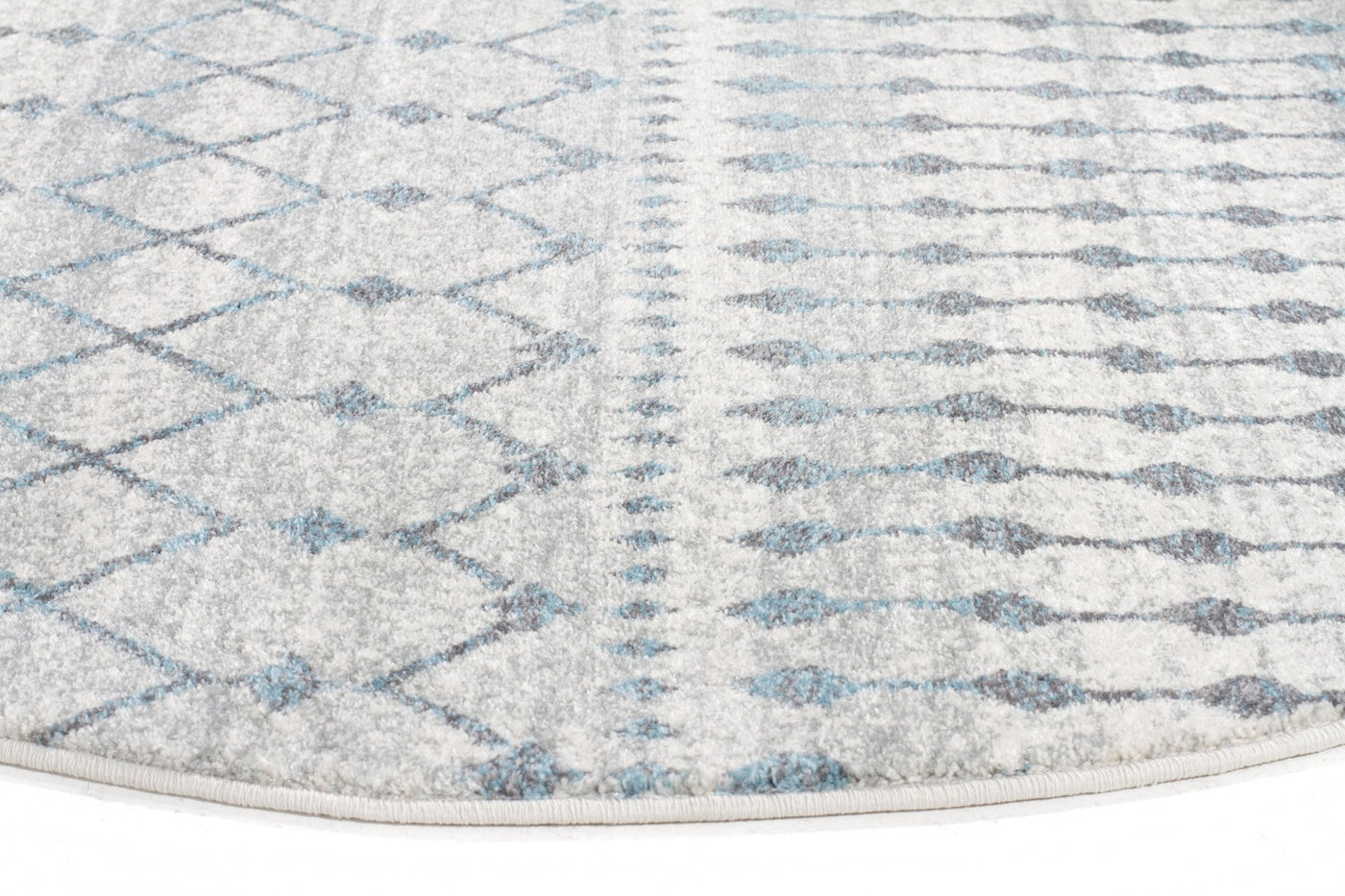 Evoke Slate White Transitional Round Rug