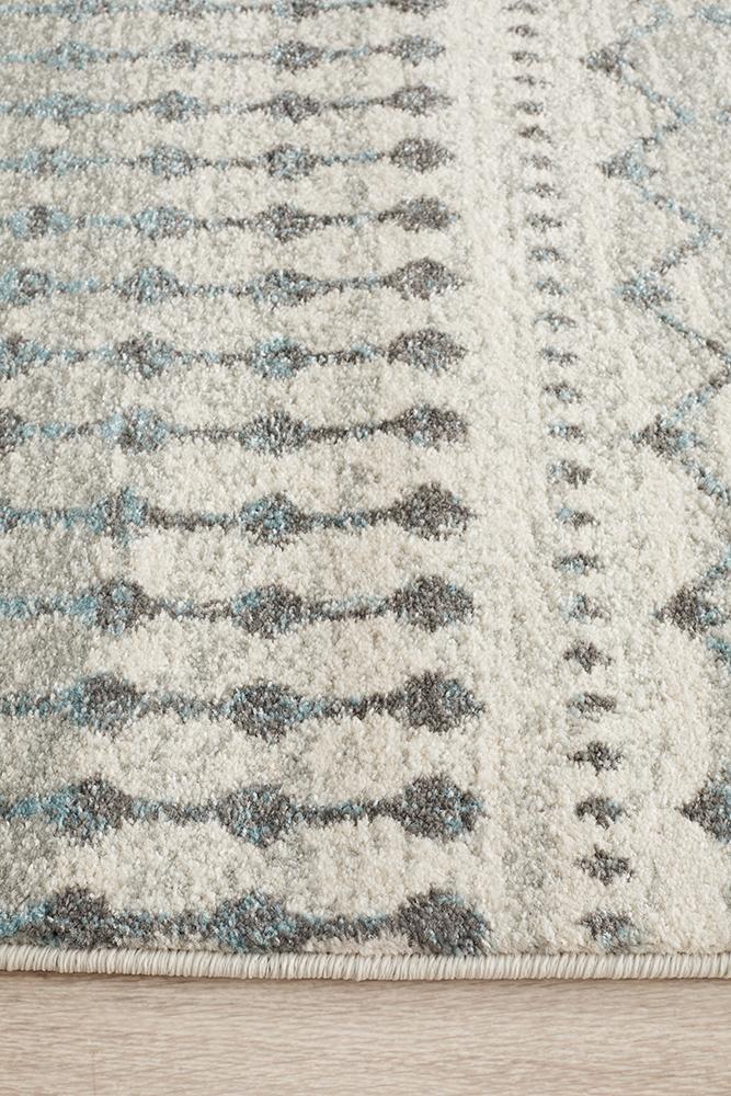 Evoke Slate White Transitional Runner Rug