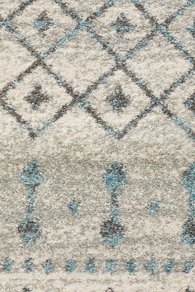 Evoke Slate White Transitional Runner Rug