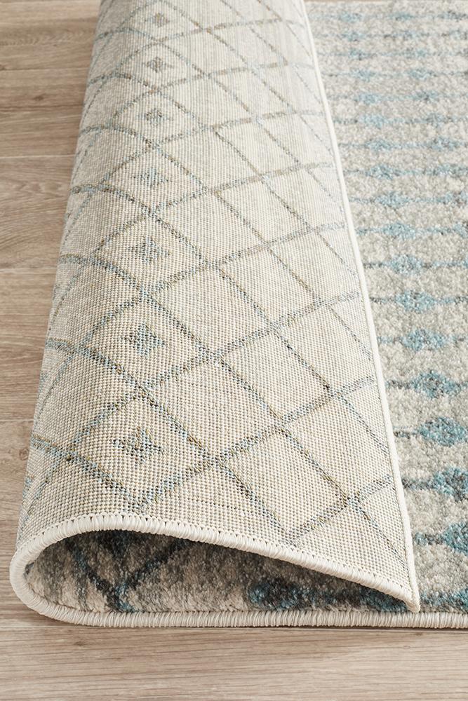 Evoke Slate White Transitional Runner Rug