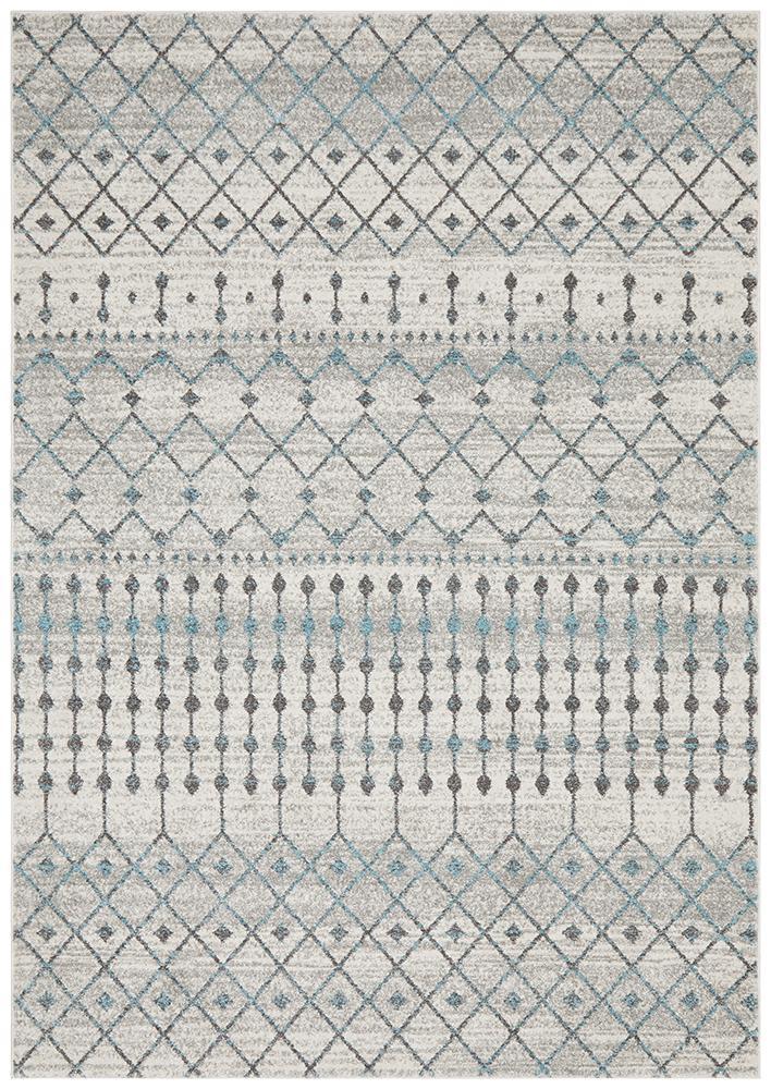 Evoke Slate White Transitional Rug