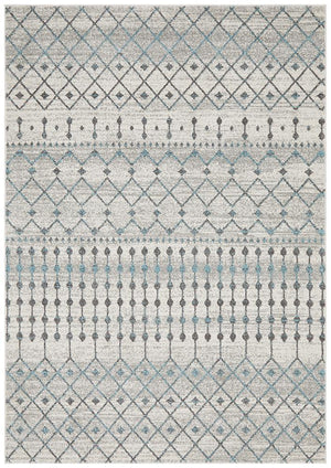 Evoke Slate White Transitional Rug