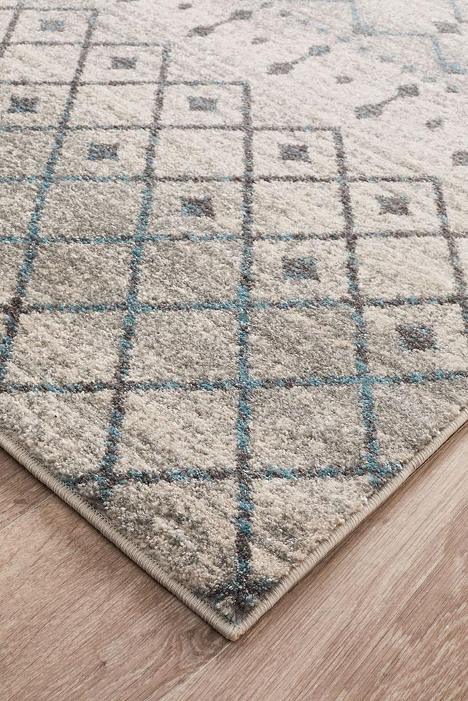 Evoke Slate White Transitional Rug