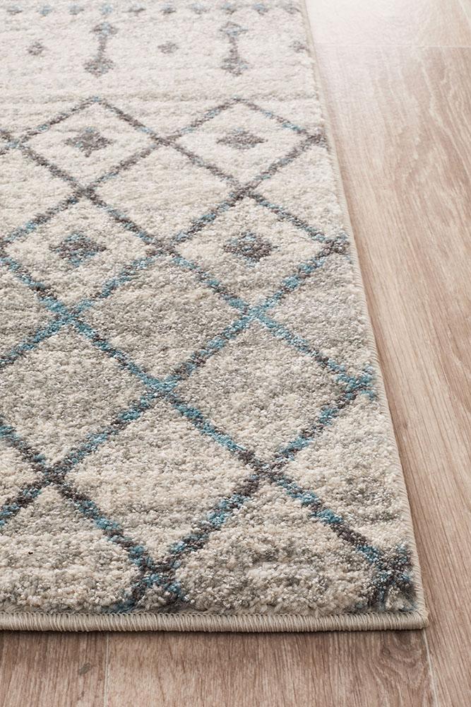 Evoke Slate White Transitional Rug