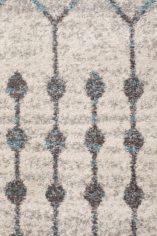 Evoke Slate White Transitional Rug