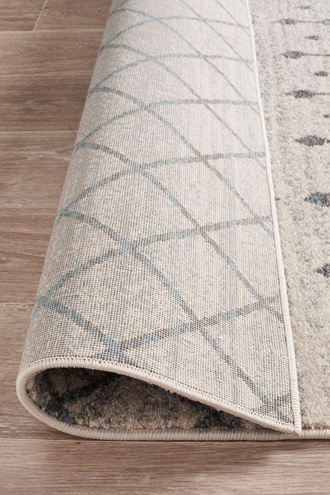 Evoke Slate White Transitional Rug