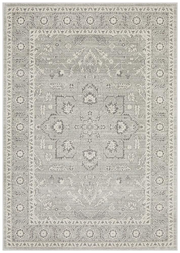 Evoke Silver Flower Transitional Rug