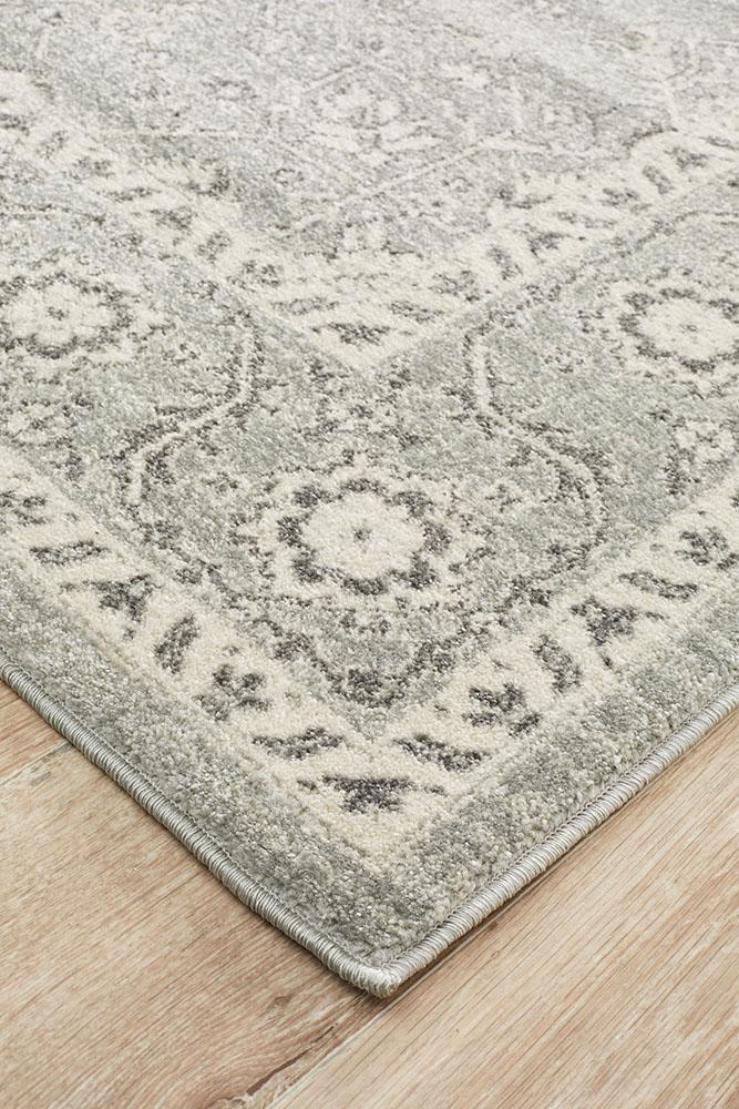Evoke Silver Flower Transitional Rug