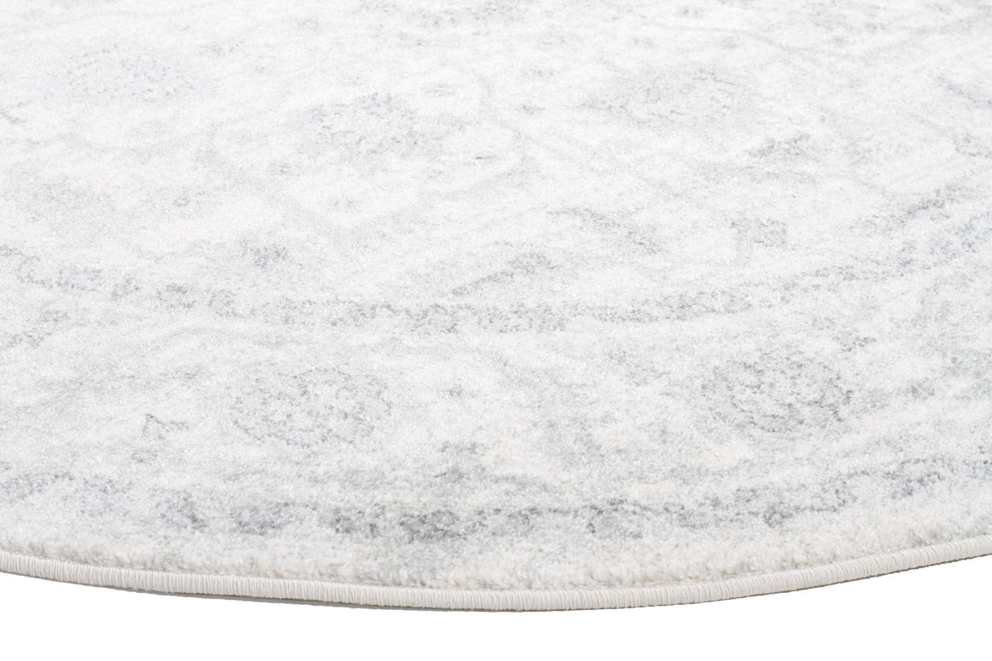 Evoke Winter White Transitional Round Rug