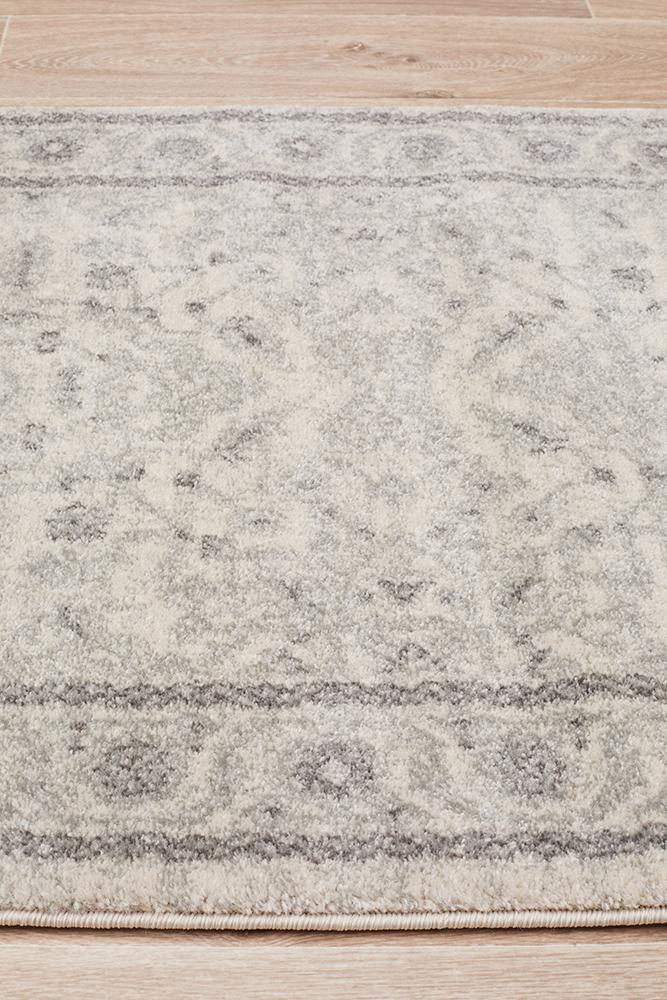Evoke Silver Flower Transitional Runner Rug