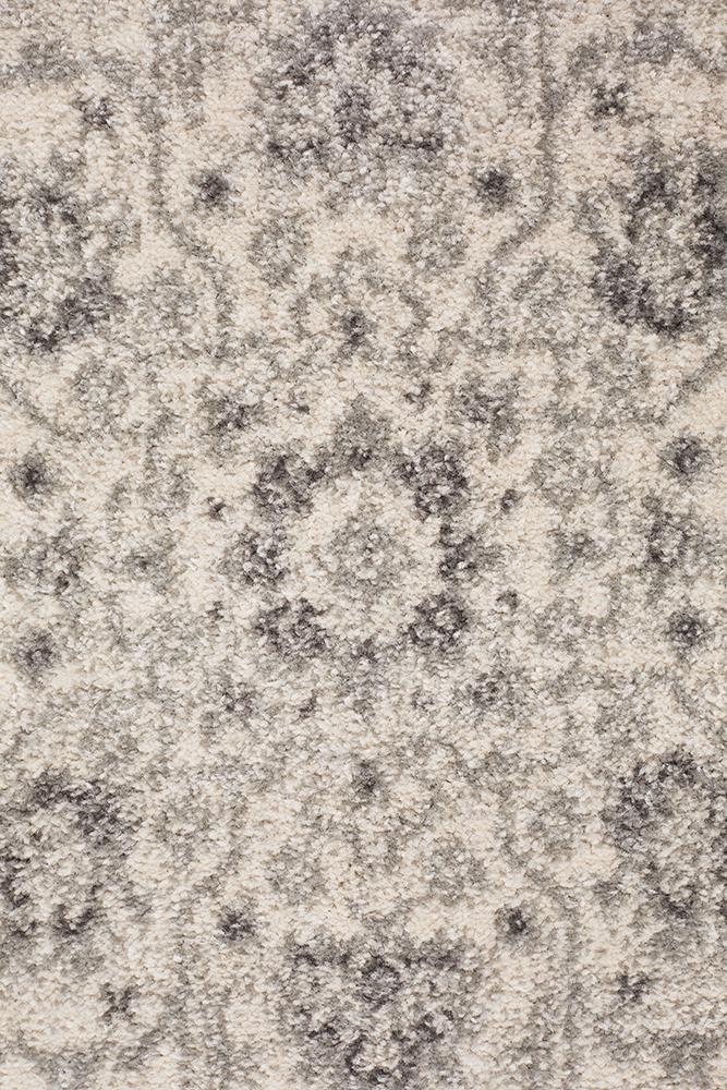 Evoke Silver Flower Transitional Runner Rug