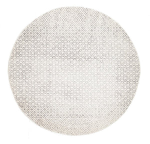 Evoke Diamond Grey Transitional Round Rug