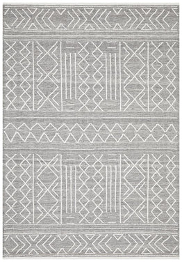 Arya Stitch Woven Rug Silver Grey