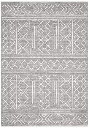 Arya Stitch Woven Rug Silver Grey