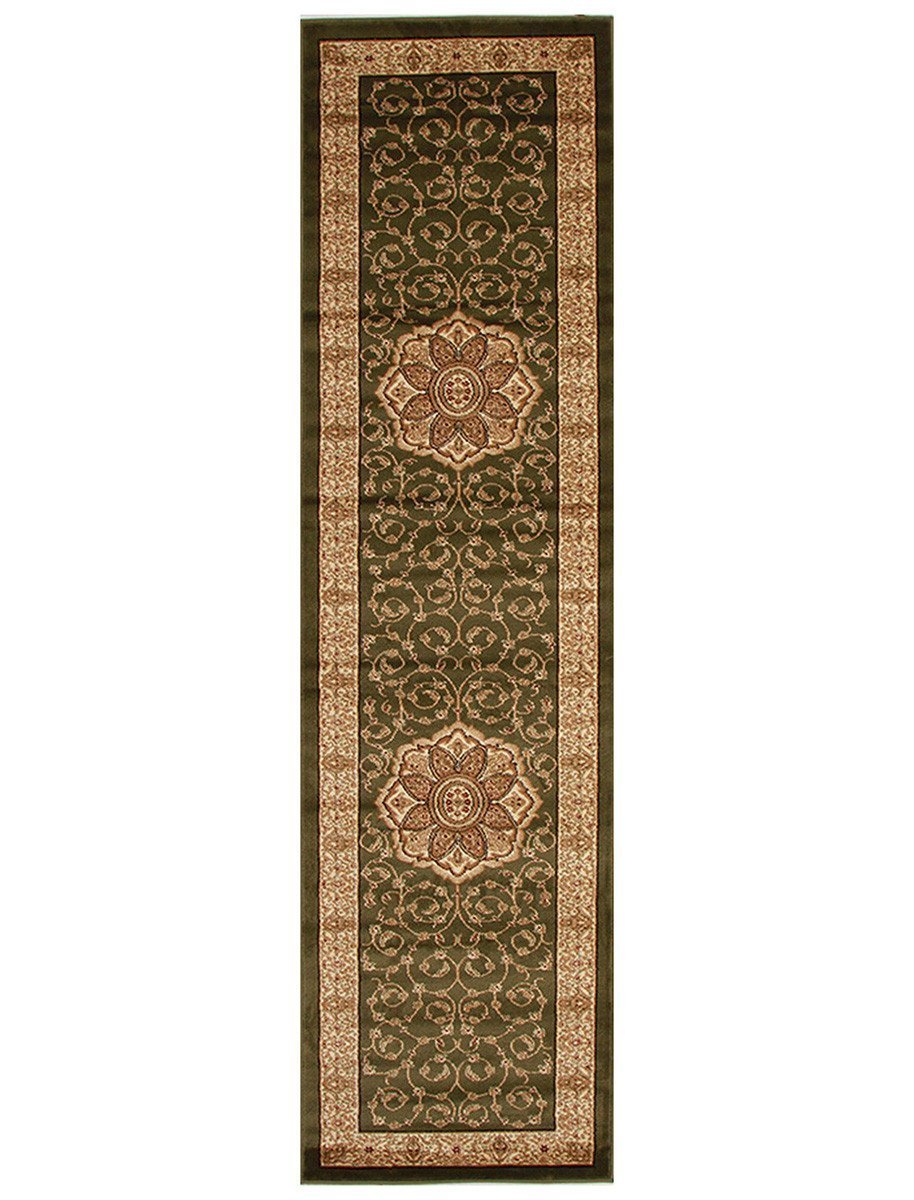 Istanbul Collection Medallion Classic Pattern Green Rug