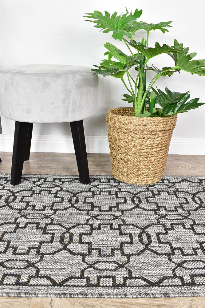 Pacific Runner Grey Black Rug 208-DM9E