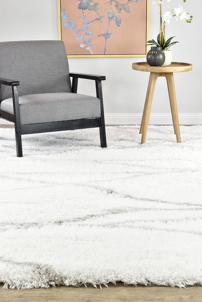 Cobi Shaggy White Rug 8741A
