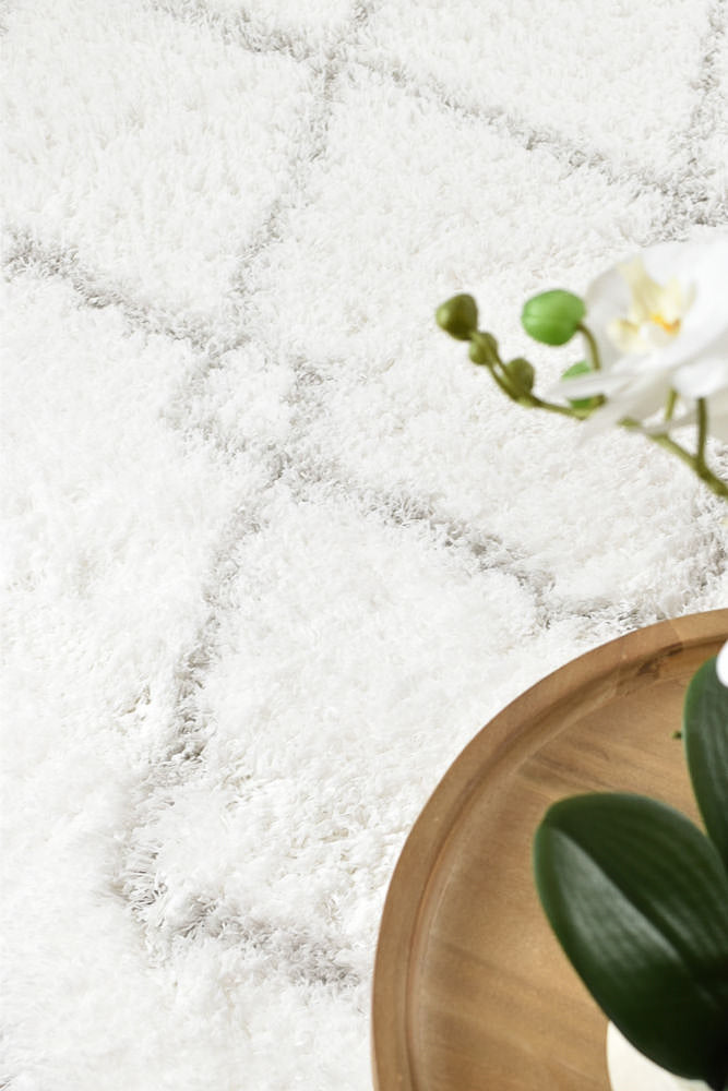Cobi Shaggy White Rug 8744A