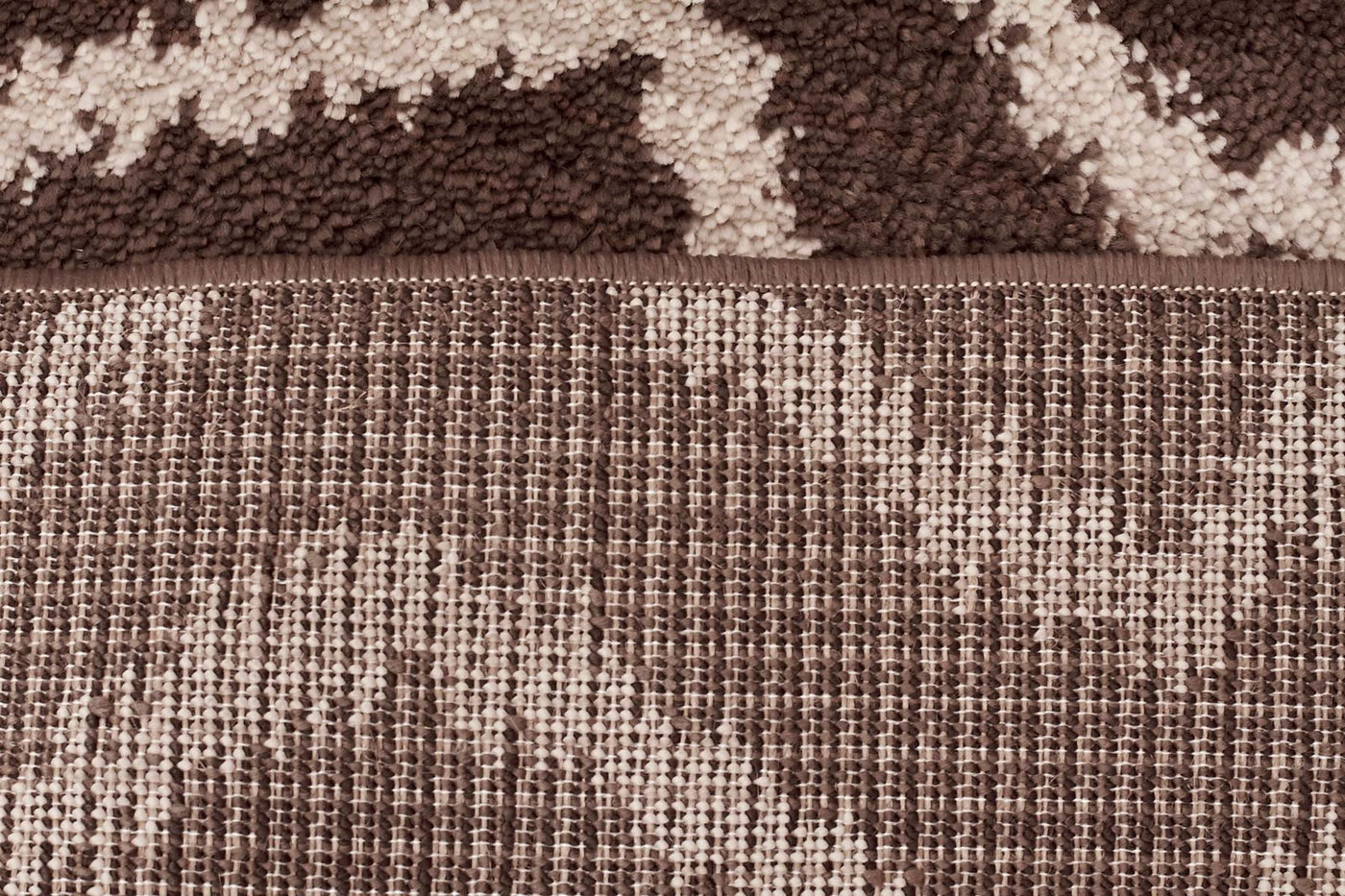 Moroccan Style  Chevron Design Brown Beige Rug