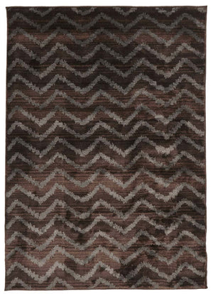 Moroccan Style  Chevron Design Brown Grey Rug