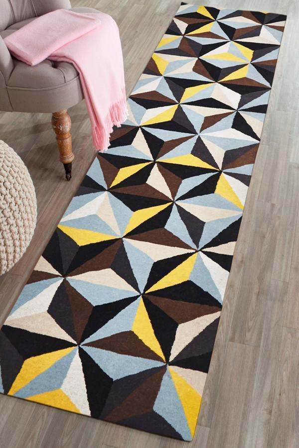 Matrix Pure Wool Blue Runner Rug