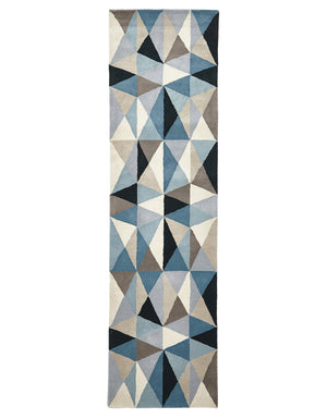 Matrix Pure Wool Turquoise Runner Rug