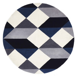 Matrix Pure Wool Steel Round Rug